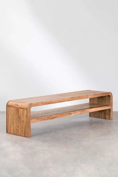 Szafka RTV 180x45 cm z drewna akacjowego Vacry - SKLUM