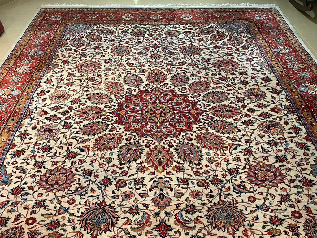 Perski dywan Ardabil 360 # 280 Ręcznie tkany wełniany z Iranu