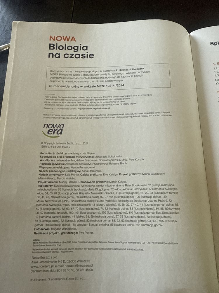 Podręcznik Karty pracy klasa 1 Biologia na czasie zakres podstawowy