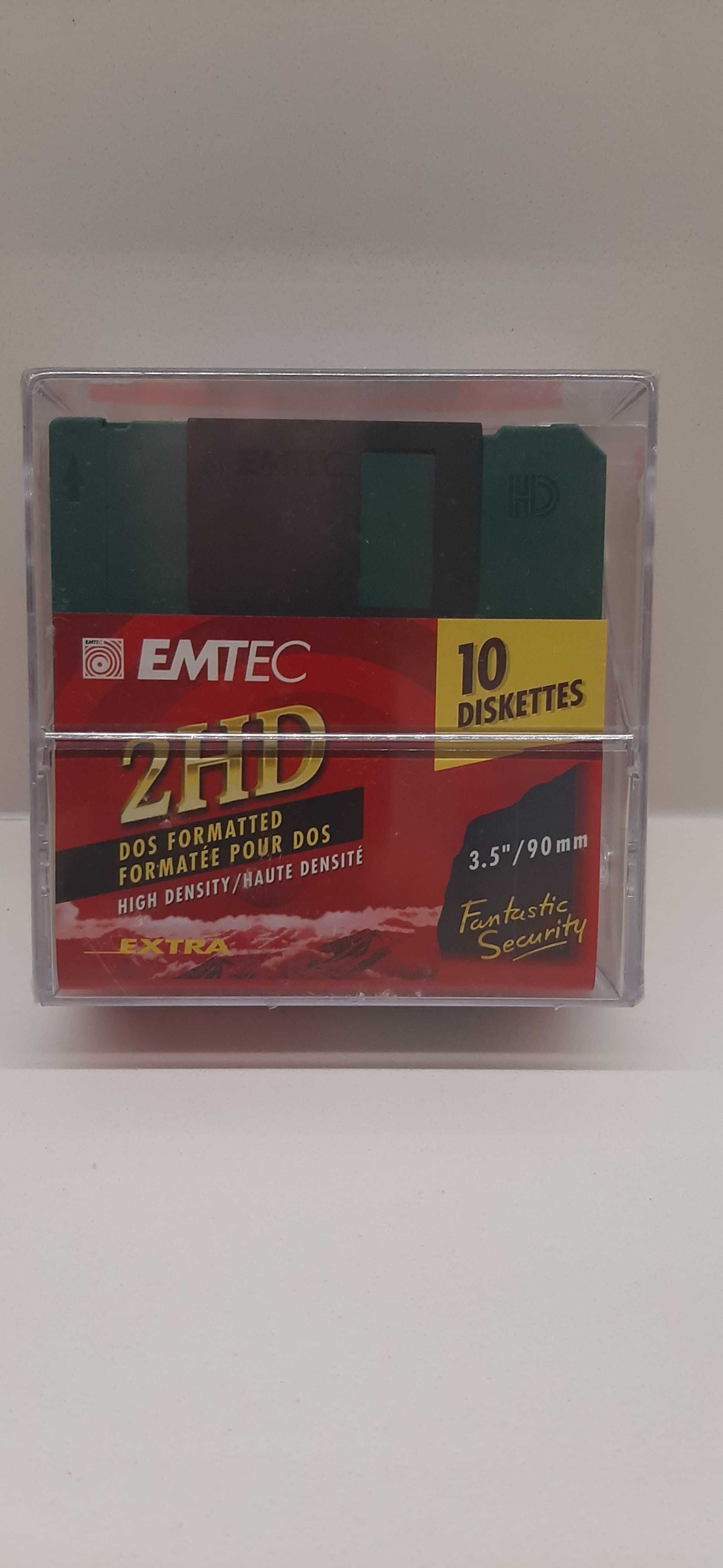 Caixa Selada de 10 Disquetes 3,5” / 90 mm – Emtec 2HD