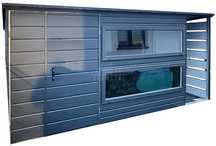 Schowek ogrodowy 3,8x2,5m wiata 0,7x2,5m Brama 2x Okno rynny TS963