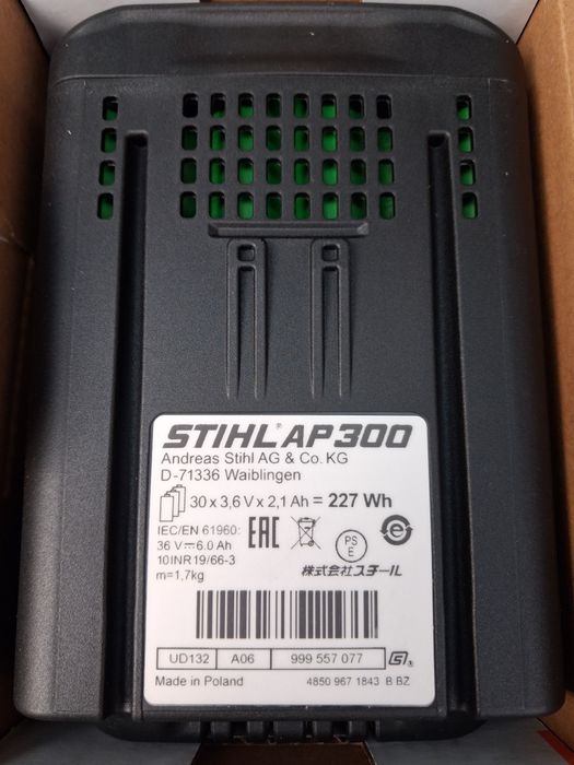 Akumulator STIHL AP 300
Nowy
Oryginalny
Bez wad ukrytych
zapakowana