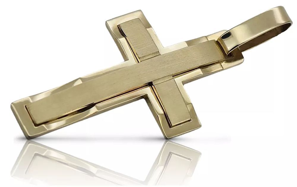 Krzyżyk Katolicki z żółto 14k złota 585 zawieszka ctc031y Poznań biżut