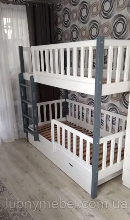 Ліжко двоярусне дерев'яне Синди1 (кровать двухъярусная)