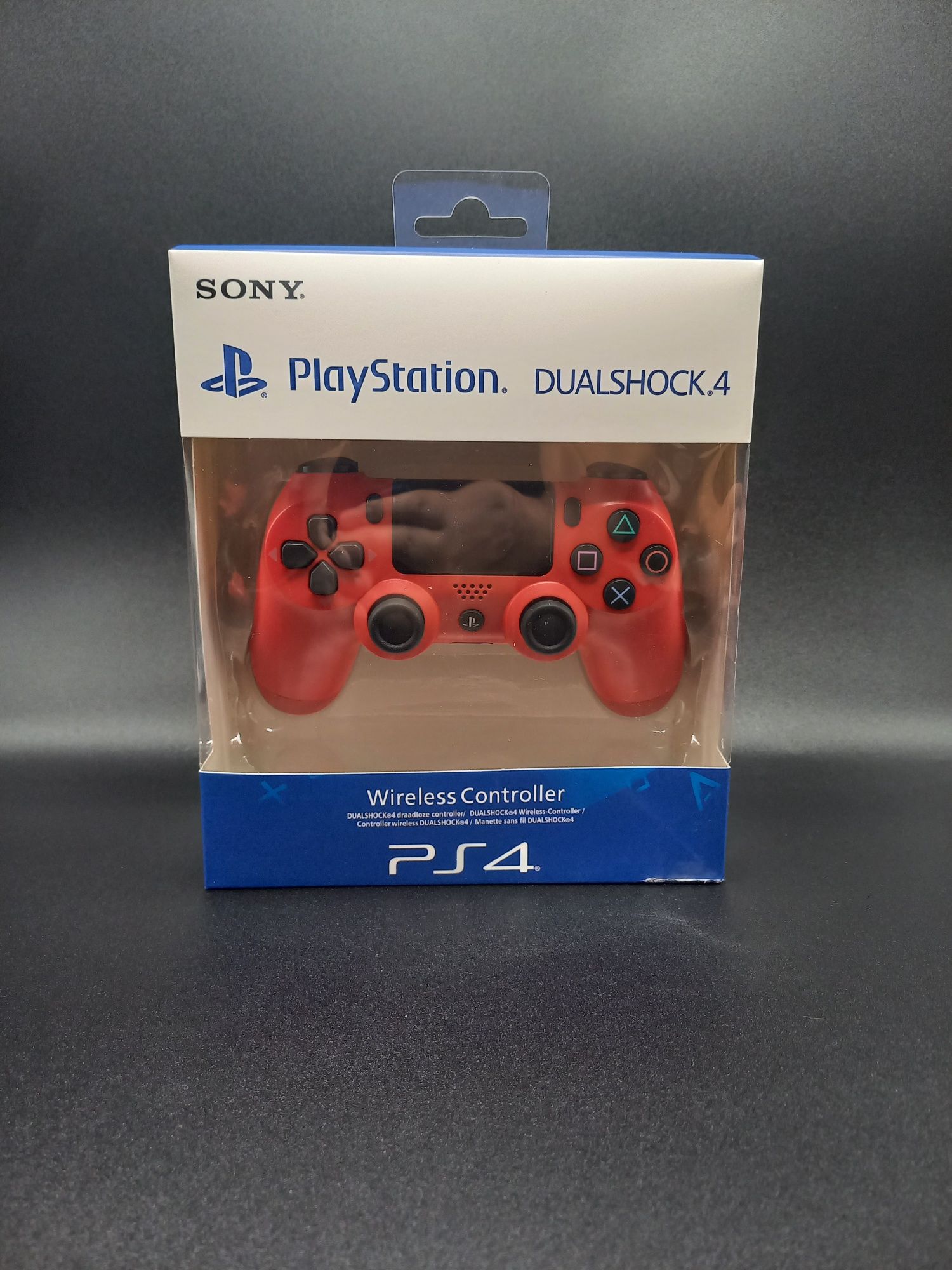 Comando PS4 Vermelho – Como Novo, com Caixa Original!