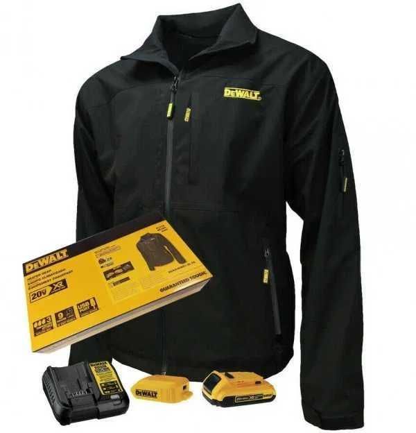 Zestaw Dewalt podgrzewana kurtka/softshell + aku. + ład.