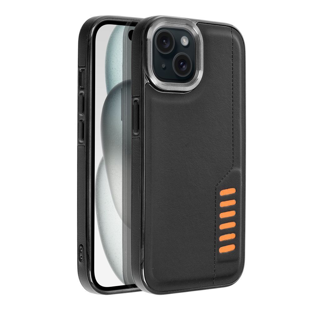 Etui Case Plecki Milano Iphone 15 Czarny + Szkło 9H