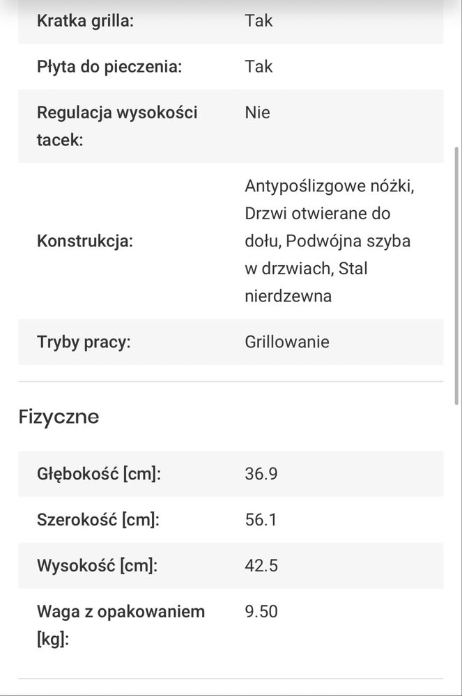 Piekarnik elektryczny MPM MPE-07/T z termoobiegoem, przenośny