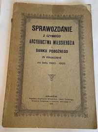 Sprawozdanie Arcybractwa Miłosierdzia Kraków 1926