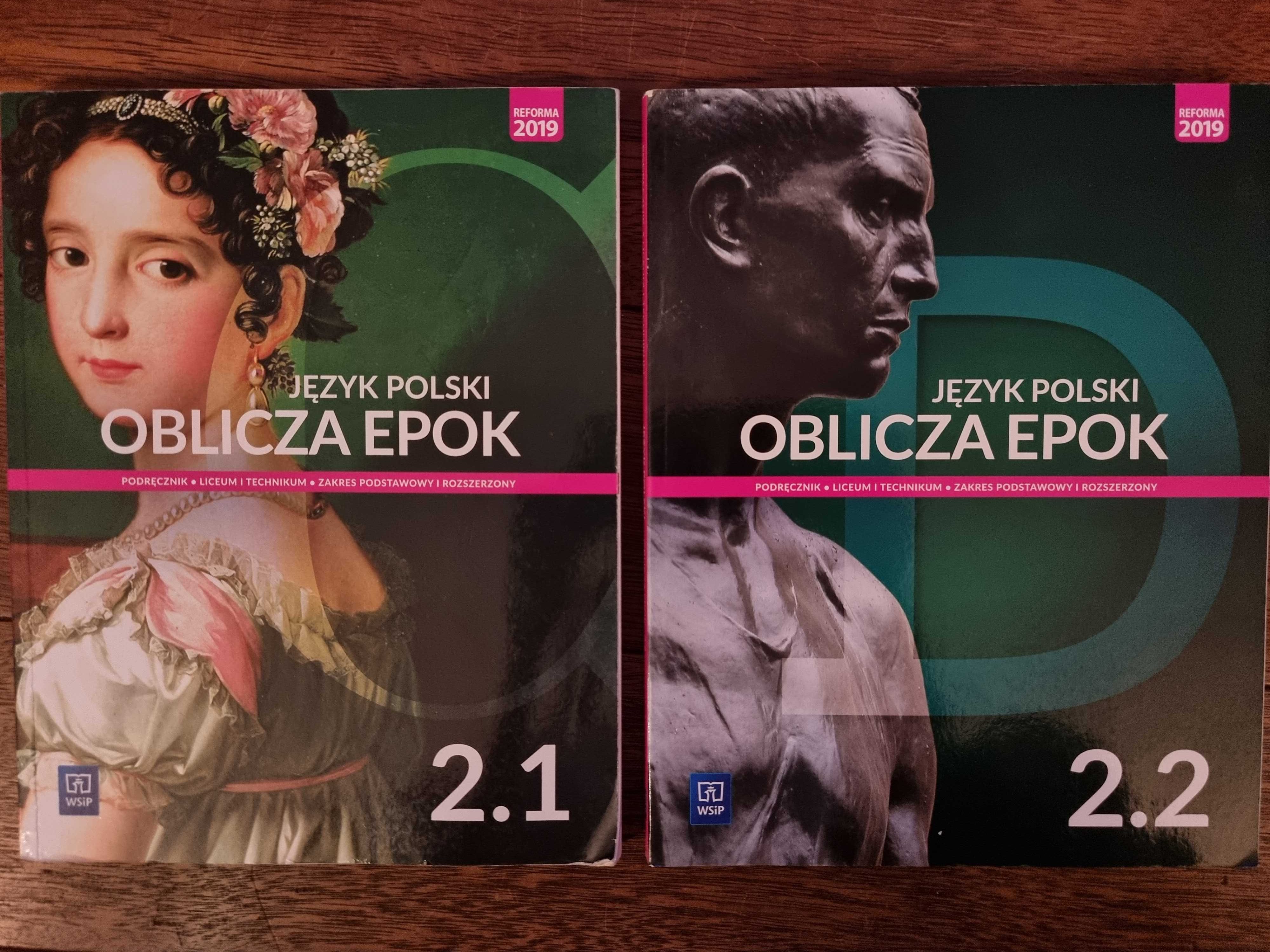 Podręcznik OBLICZA EPOK do języka polskiego do 2kl LO 2.1 oraz 2.2