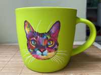 Посуда, Чашка, кружка кот BellaVita Neon Cat 350 мл салатовая