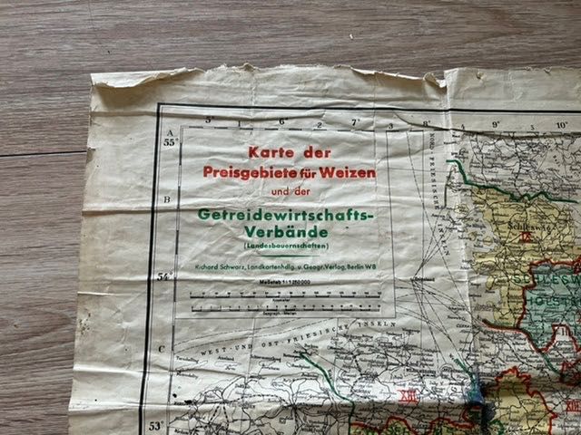 Niemiecka mapa sztabowa z 1941 roku. Unikat.