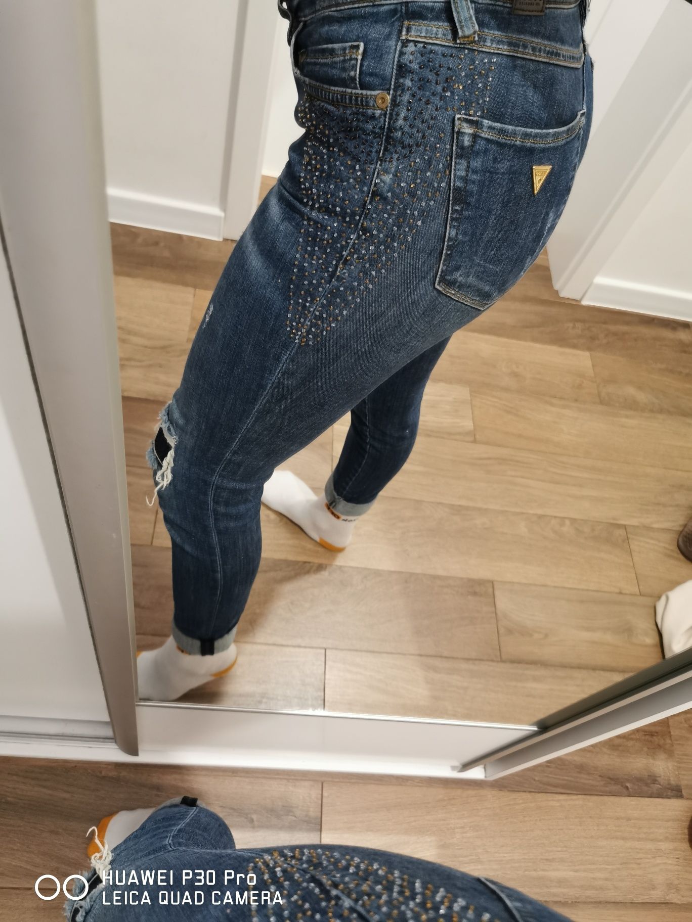 Spodnie Damskie Guess Jeansowe Oryginalne