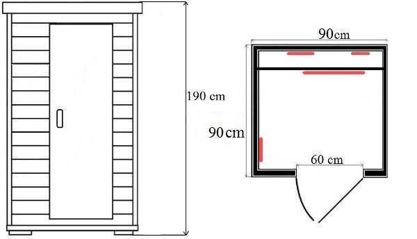 Sauna Infrared Verona Mini promienniki kwarcowe 1 osobowa