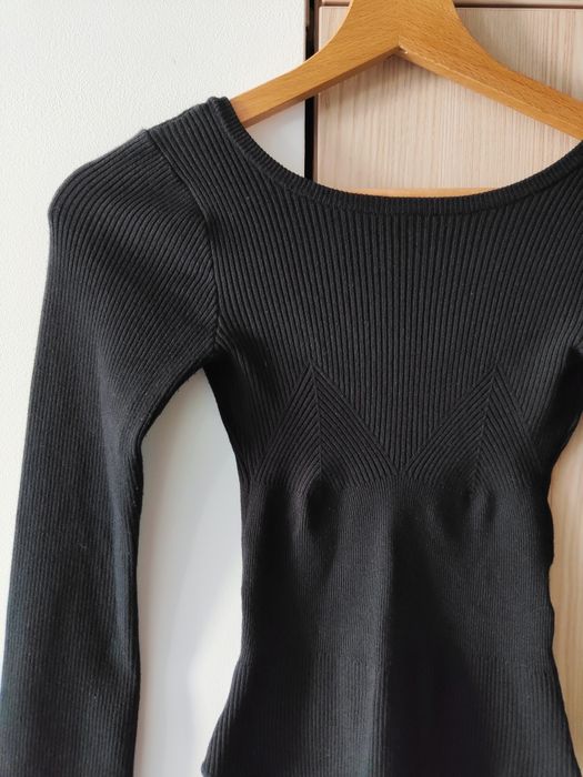 body z prążkowanej dzianiny, dekolt na plecach Reserved xS 34