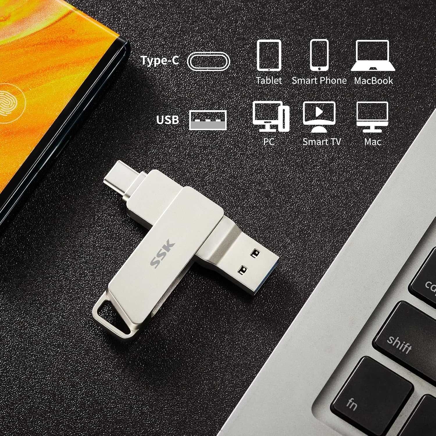 Pendrive USB C 116 GB złącze 2 w 1 typ C + USB powystawowy NOWY