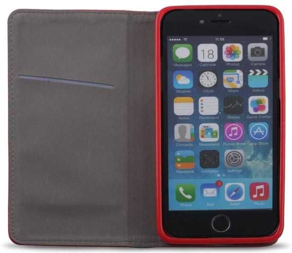 Etui z klapką do Xiaomi Redmi 12c, Redmi 11a, Poco C55 kolor: czerwony