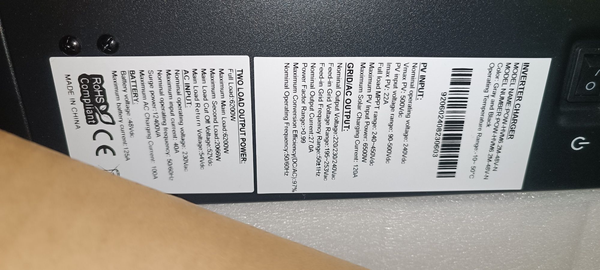 Invertor POWMR HVM 6.2k 48V