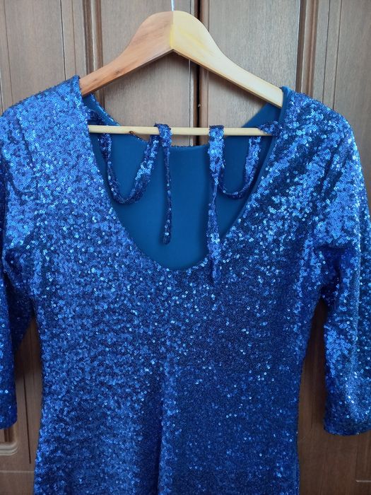 Сукня синя з блискітками
