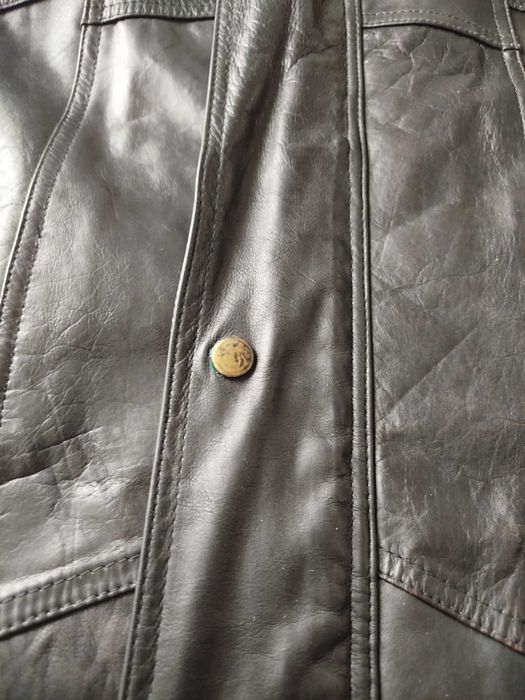 Czarna męska kurtka, płaszcz skórzana duży rozmiar