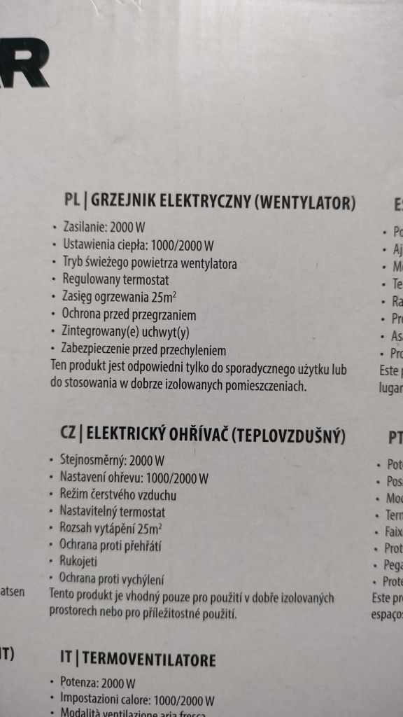 Wentylator z nagrzewaniem