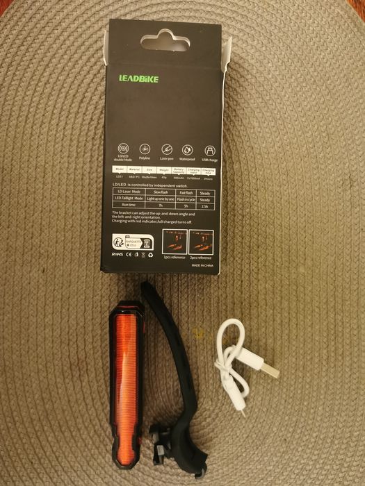 LEADBIKE LD51 światło tylne roweru Laserowa łapka ostrzegawcza