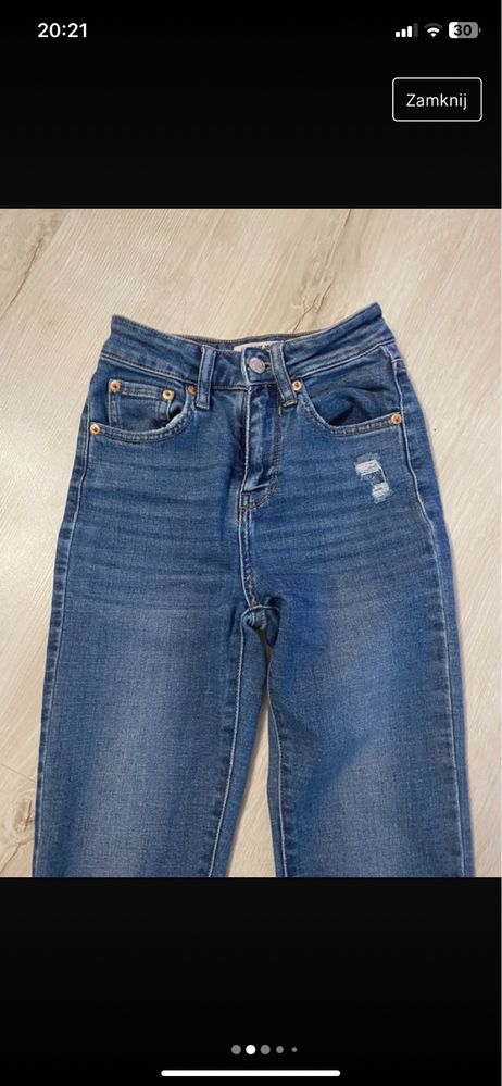 jeansy z dziura na kolanie tally weijl xxs