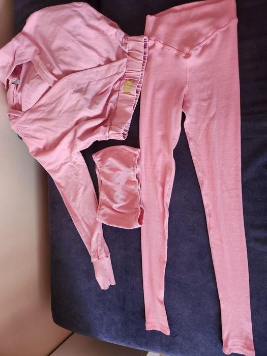 Komplet damski top bluza legginsy