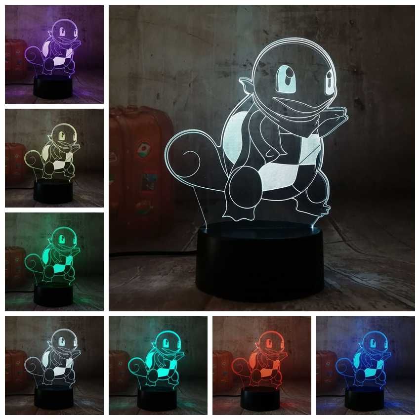 Lampka Nocna Dla Dzieci Squirtle Pokemon Go LED 3D