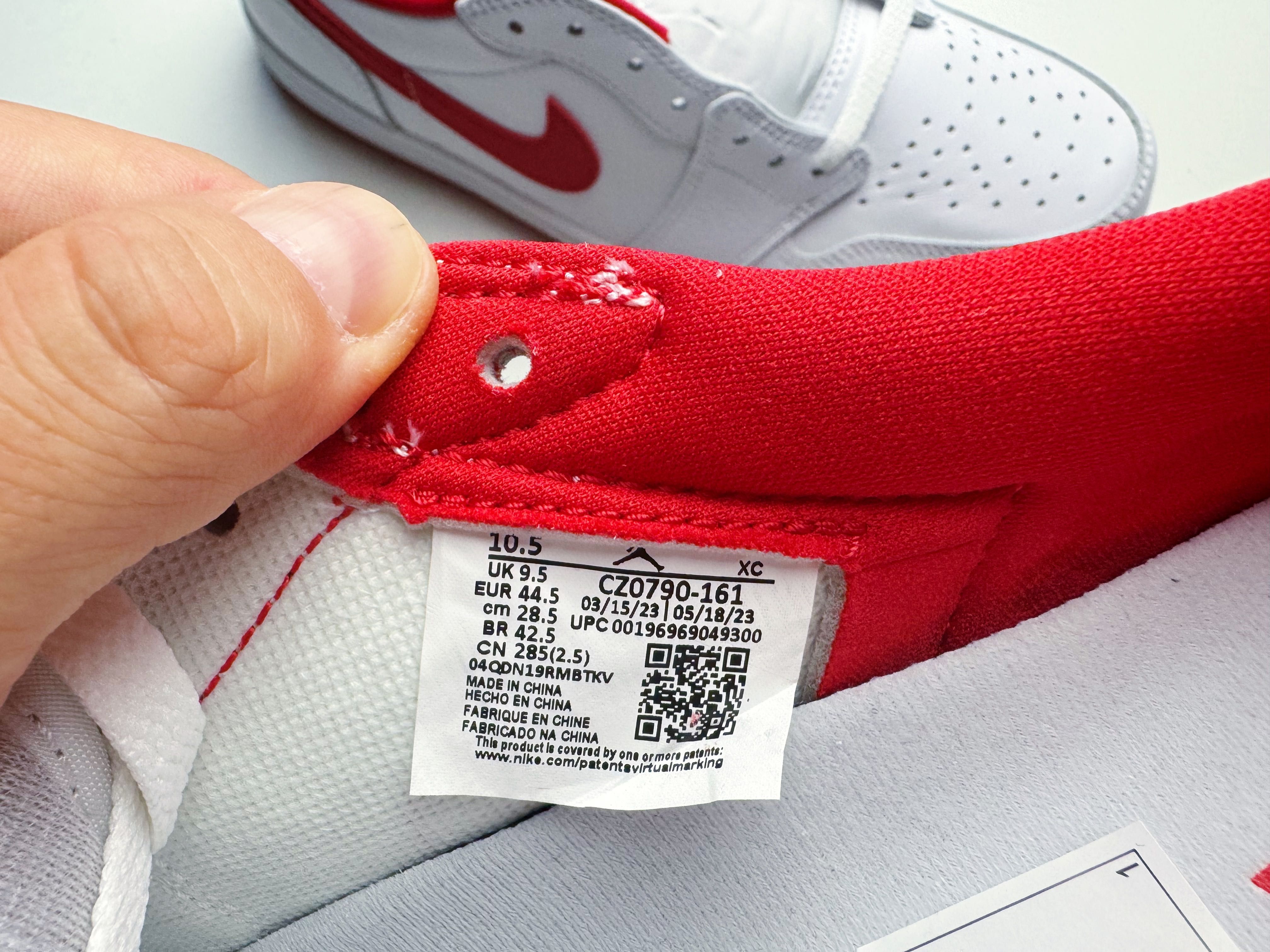 Air Jordan 1 Low OG White / University Red 10.5 44.5 28,5cm high I one