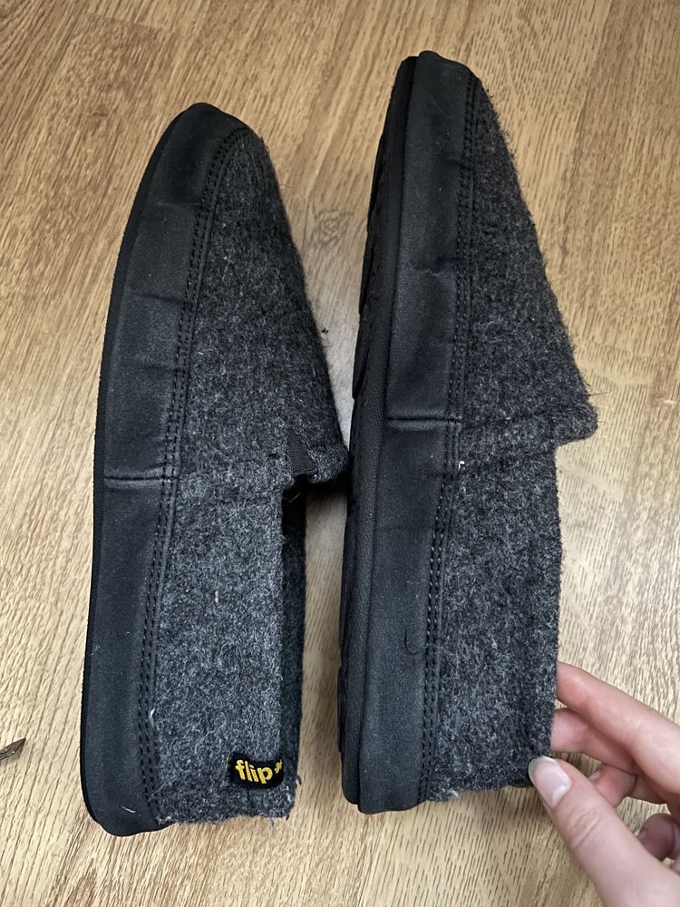 Buty kapcie ocieplane zimowe 39 flip flop filcowe wełniane