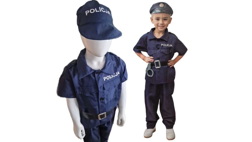 Strój Policjant nowy kostium policja przebranie  karnawałowy 120-130