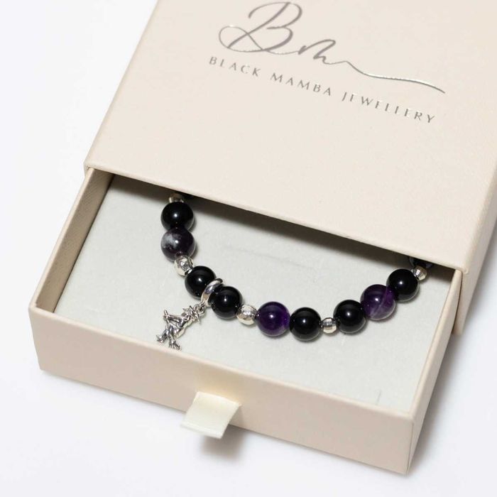 Bransoletka Wiedźmy z kamieni naturalnych Onyks i Ametyst