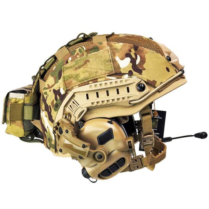 Комплект: Шолом + Кавер + Навушники + Підсумок противаги + ліхтарик