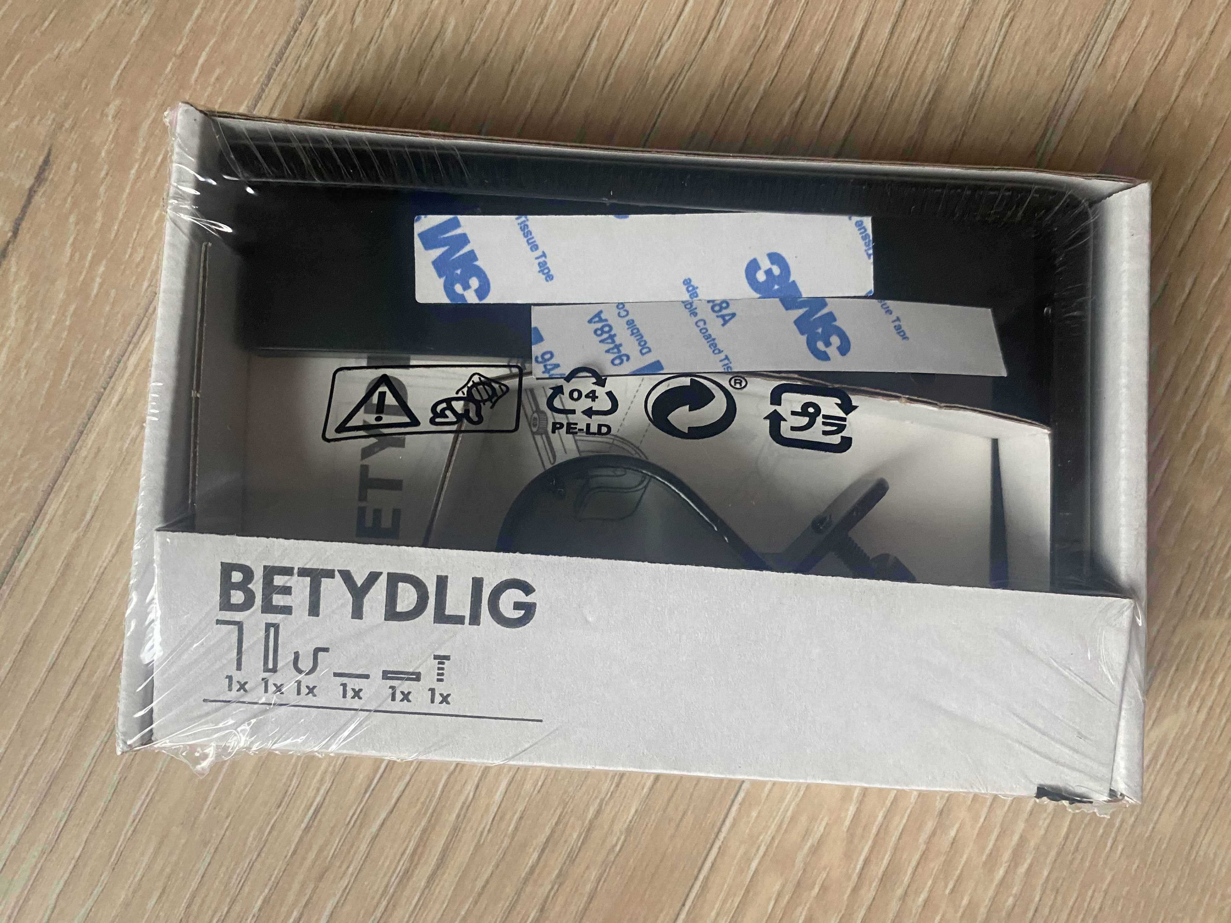 Ikea Betydig Syrlig karnisz czarne końcówka do karnisza kółko żabki