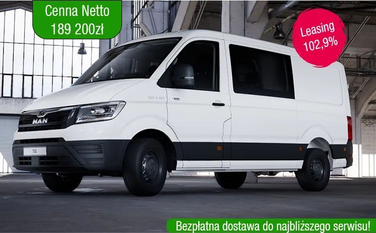 MAN TGE 3.180 4X4 SB  MAN Polska oferuje pojazdy dostawcze Next Level dostępne od ręki!