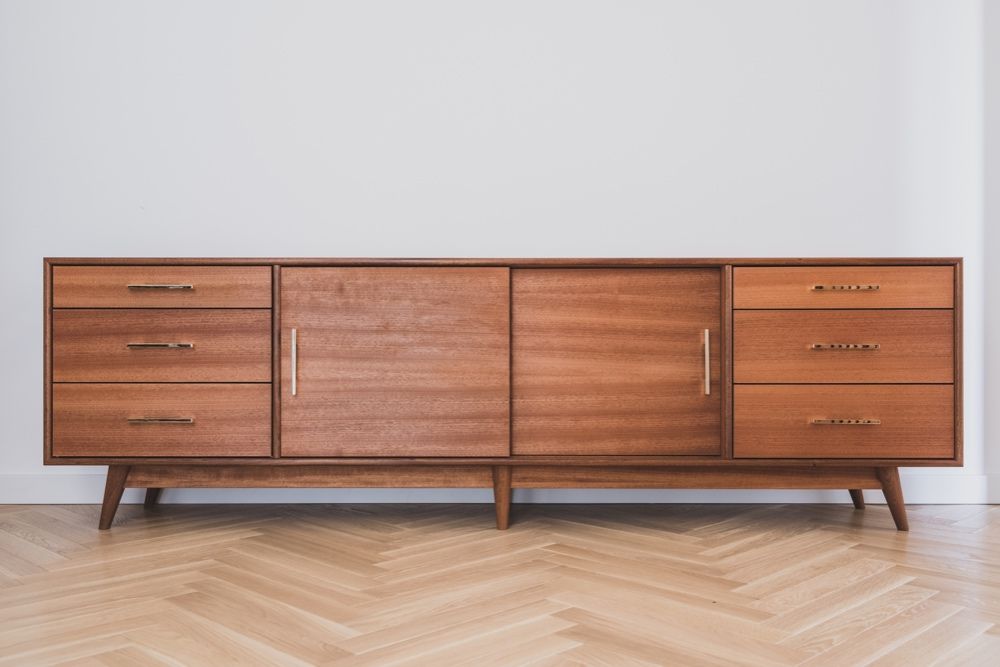 Sideboard Nåde MAHOŃ szafka rtv komoda mid-century modern duński styl