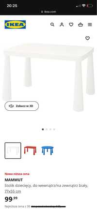 Stolik i dwa krzeselka ikea mammut