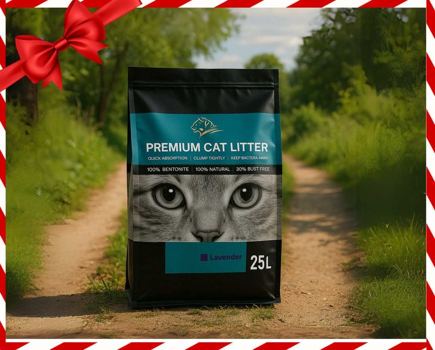 ŻWIREK DLA KOTA Bentonitowy Betonitowy Lawenda 25 Zbrylający (OKAZJA)