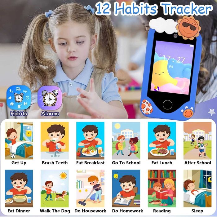 Дитячий телефон (смартфон) | Фіолетовий дракон + Карта памʼяті 32 Gb