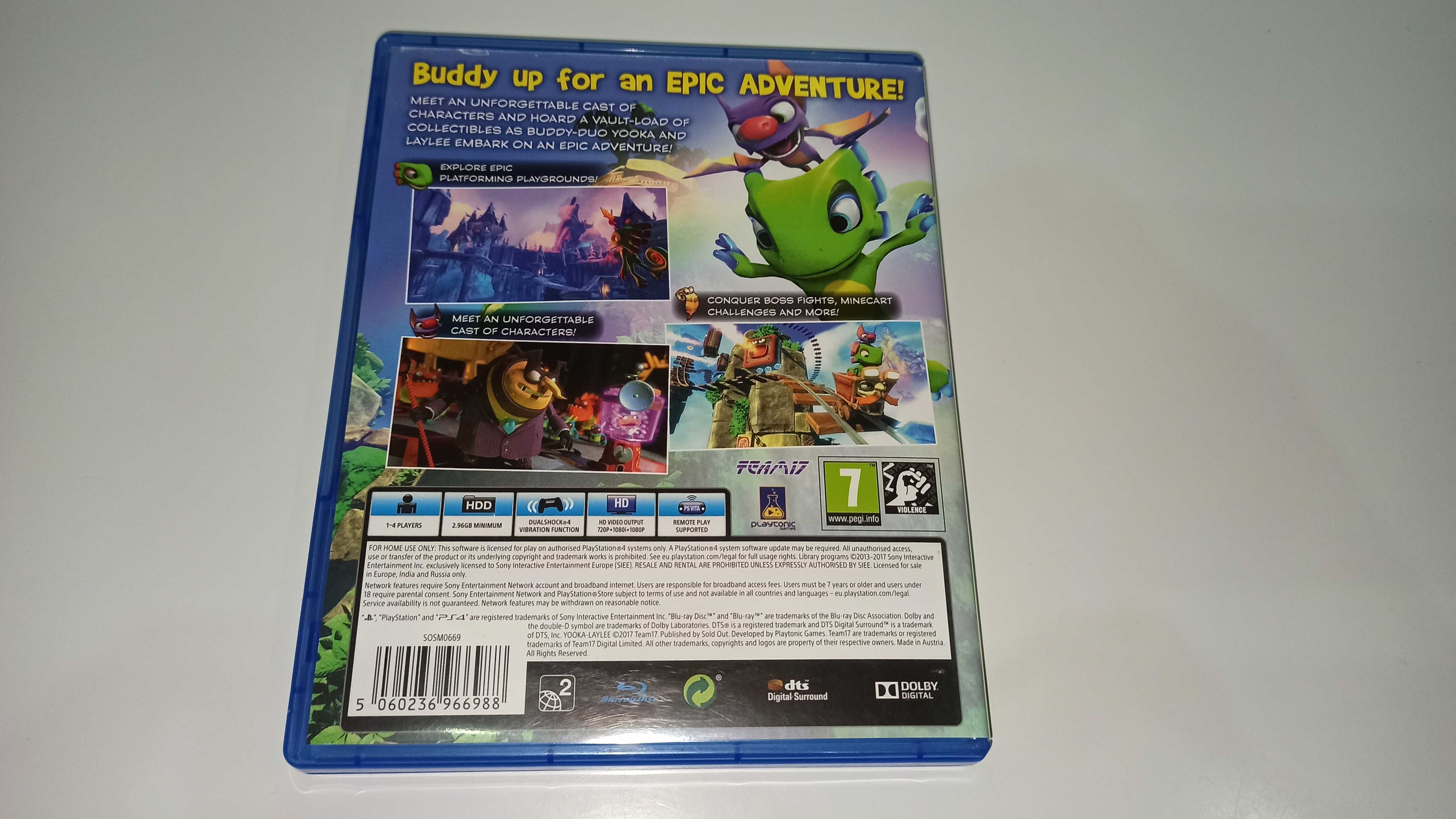 ps4 YOOKA-LAYLEE platformówka dla dzieci 1-4 graczy