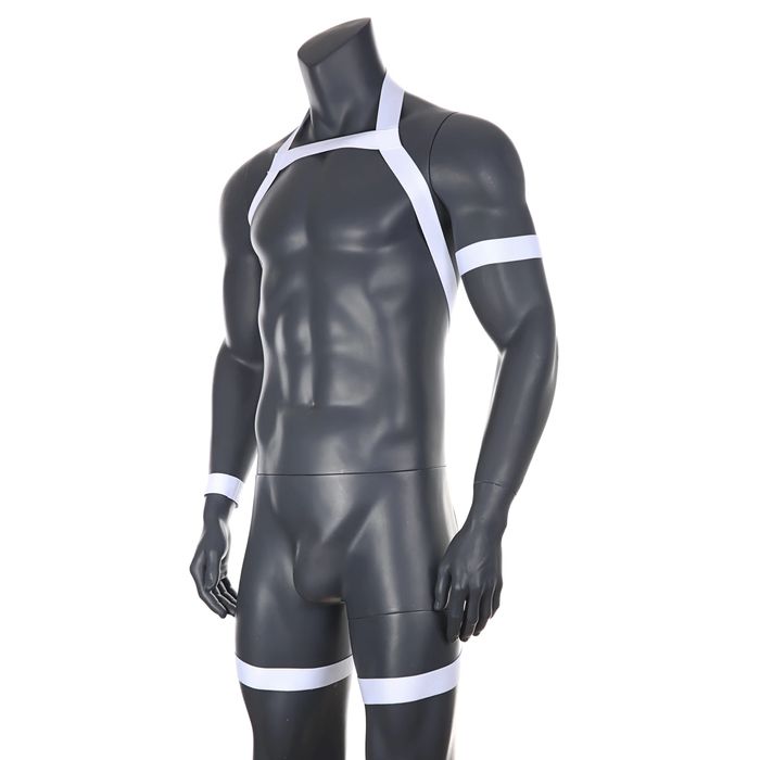 Męska elastyczna uprząż harness na klatkę i uda + opaski na ręce