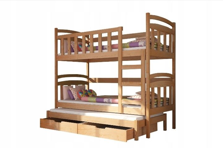 Łóżko piętrowe 3w1 z szufladami