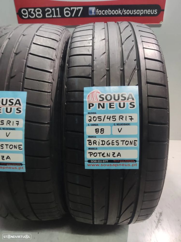 2 pneus semi novos bridgestone 205-45r17 oferta dos portes