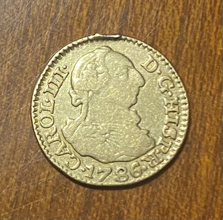 Moeda ouro 1/2 Escudo Espanha 1786