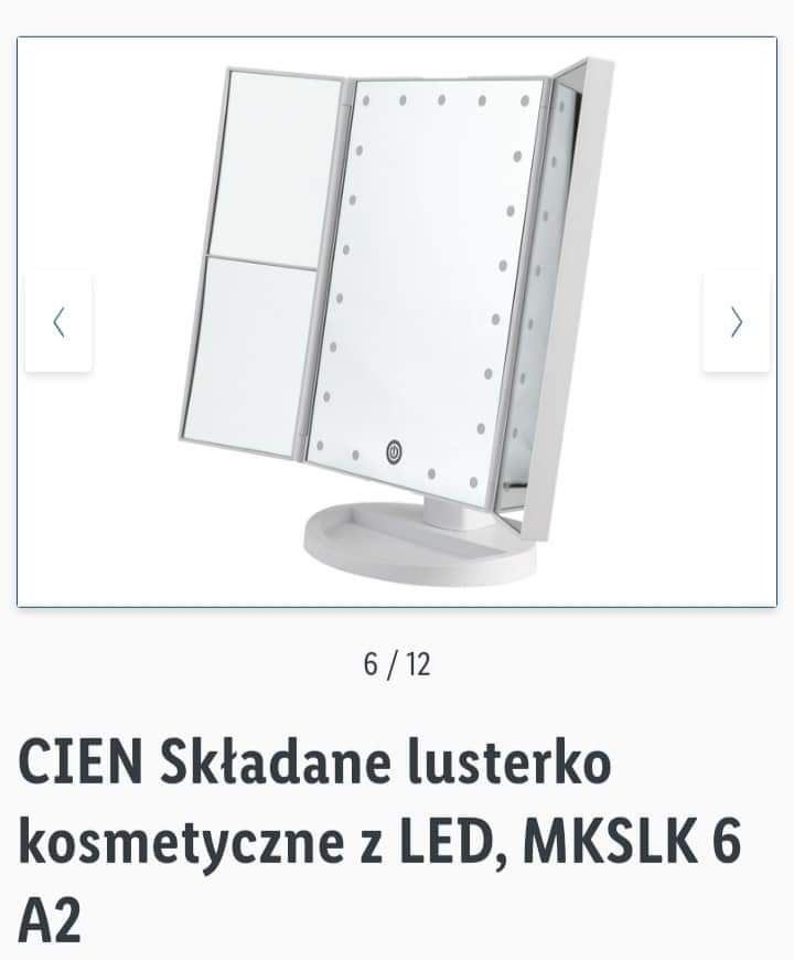 Składane lustro led