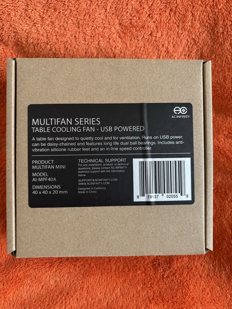 Настільний USB вентилятор кулер AC Infinity MULTIFAN MINI (AI-MPF40A)