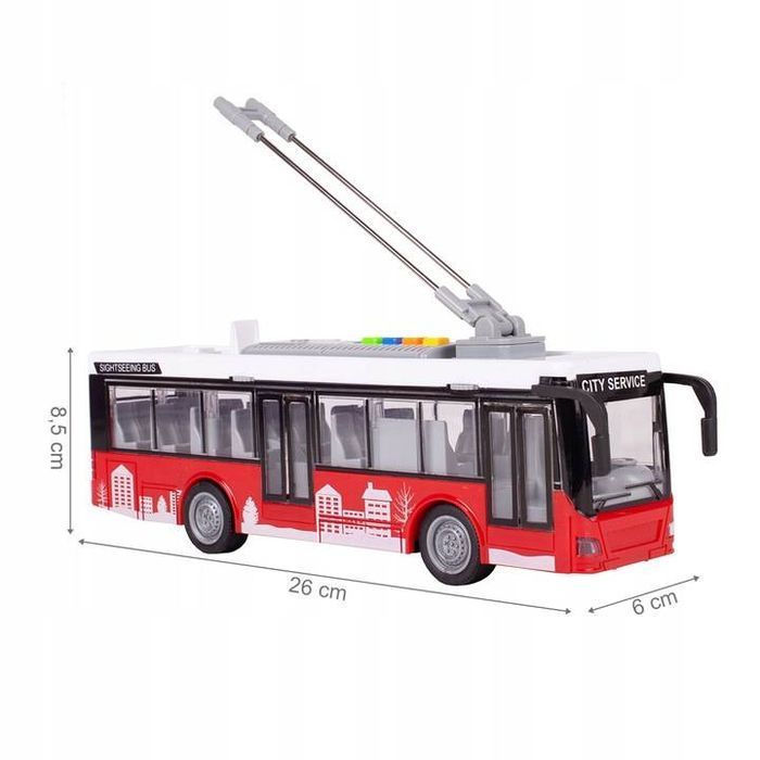 Autobus Trolejbus Elektryczny Miejski Światła Dźwięki Otwierane Drzwi