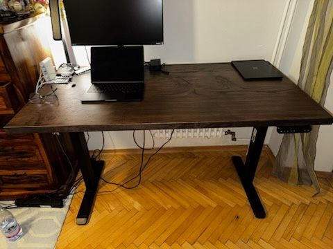 Biurko na wymiar monolit jesion dąb elektryczna regulacja