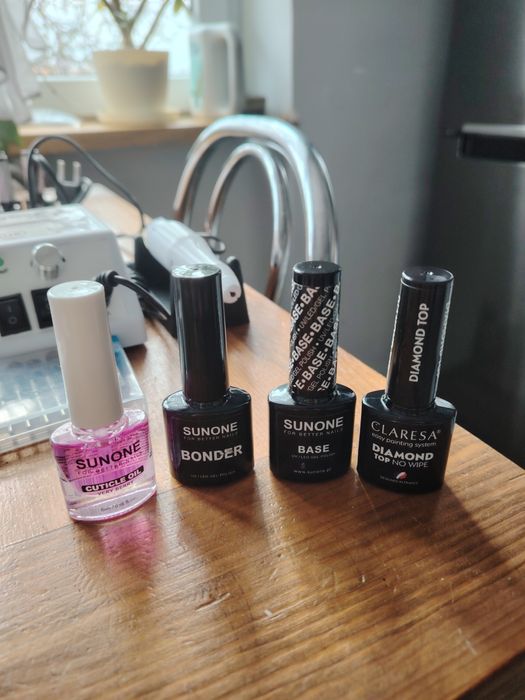 Zestaw do paznokci hybrydowych SUNONE Home2 + frezarka Nova + lakiery